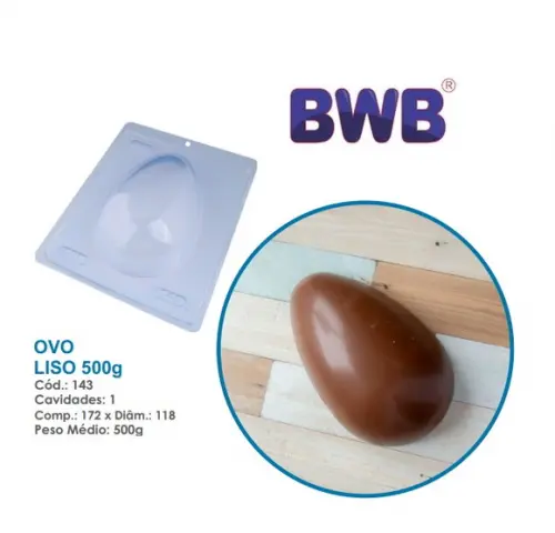 3 Formas Ovo de Pascoa 500g Liso Simples Chocolate Bwb 143