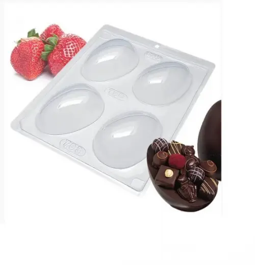 3 Formas Ovo de Pascoa 150g Liso Simples Chocolate Bwb 703