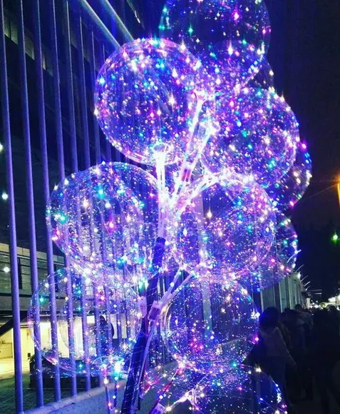 5 Balão de Led c/ Vareta + Bastão + Pilhas + FRETE GRÁTIS