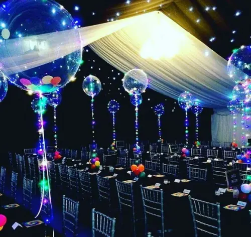5 Balão de Led c/ Vareta + Bastão + Pilhas + FRETE GRÁTIS