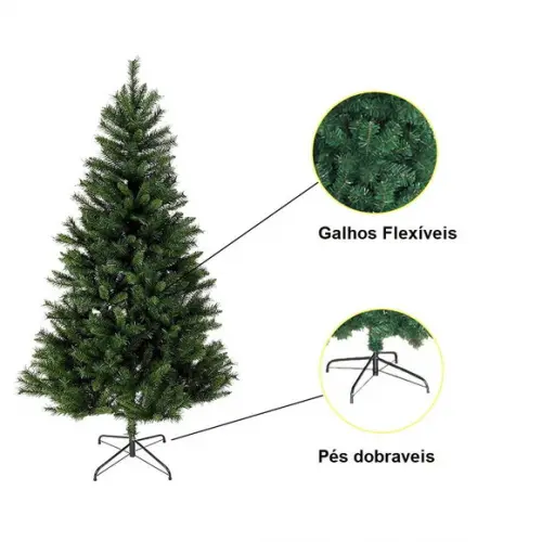 Arvore de Natal Luxo 150cm 220 Galhos Cheia Frete Grátis