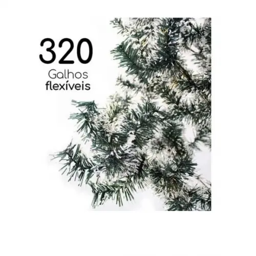 Arvore de Natal Luxo 150cm 220 Galhos Cheia Nevada