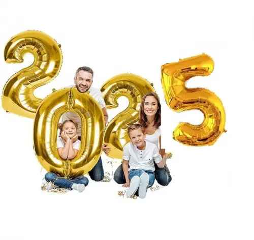 Balão 2025 Ano Novo Decor Dourado Prata ou Rosê Frete Grátis