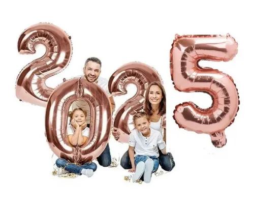 Balão 2025 Ano Novo Decor Dourado Prata ou Rosê Frete Grátis