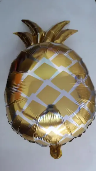 BALÃO ABACAXI METALIZADO 70X40 CM
