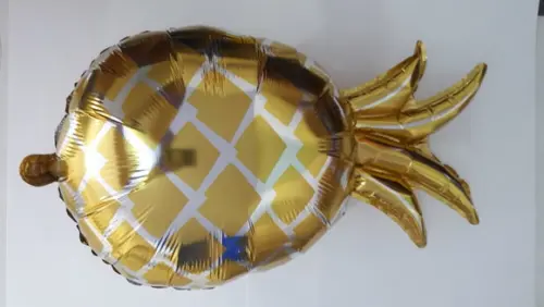 BALÃO ABACAXI METALIZADO 70X40 CM