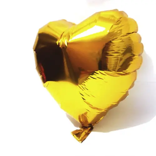 Balão de Coração Dourado Metalizado 45 cm 18