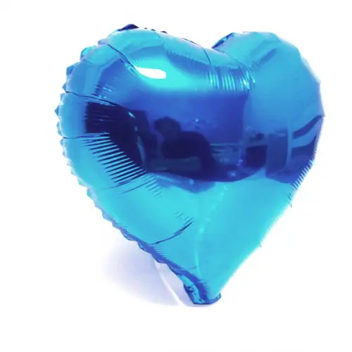Balão de Coração Azul Metalizado 45 cm 18