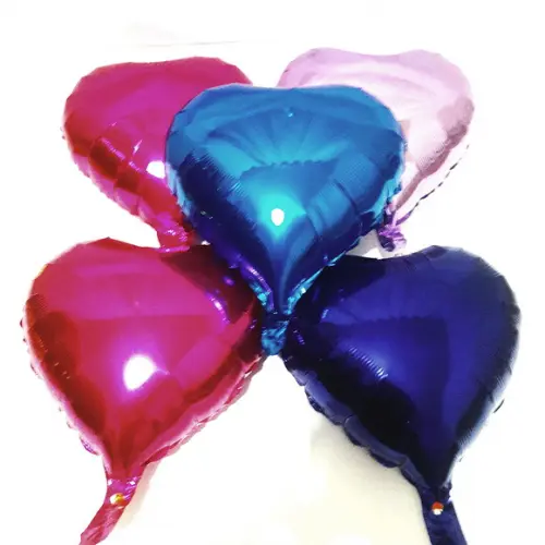 Balão de Coração Azul Metalizado 45 cm 18