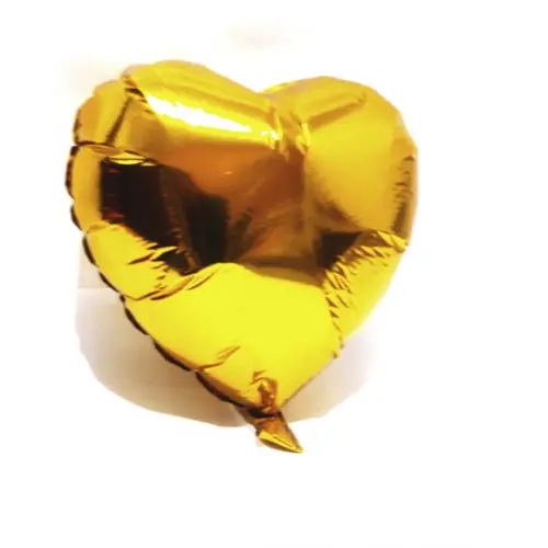 Balão de Coração Dourado Metalizado 45 cm 18