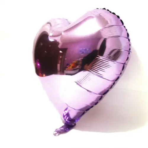 Balão de Coração Lilás Metalizado 45 cm 18