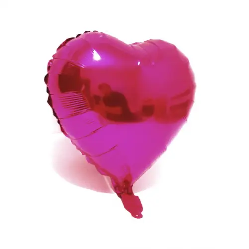 Balão de Coração Rosa Metalizado 45 cm 18"