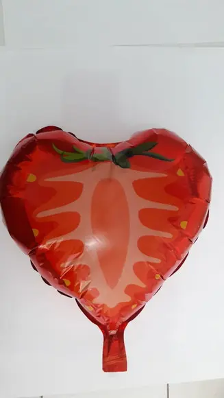 Balão de Coração Morango Metalizado 45 cm 18