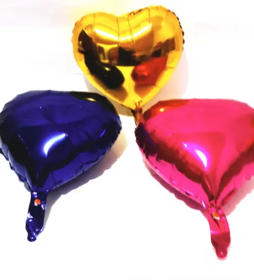 Balão de Coração Roxo Metalizado 45 cm 18