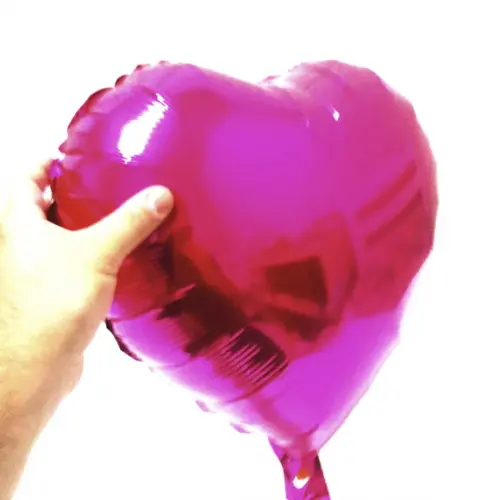 Balão de Coração Rosa Metalizado 45 cm 18