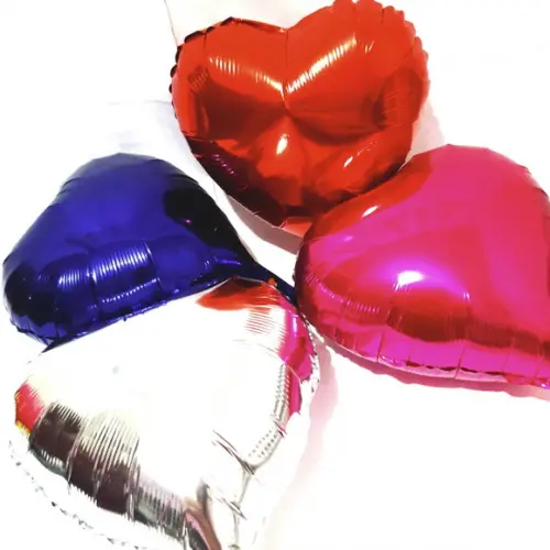 Balão de Coração Vermelho Metalizado 45 cm 18
