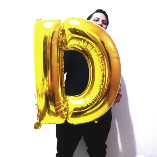 Balão GIGANTE Metalizado Dourado Letra D - PROMOÇÃO
