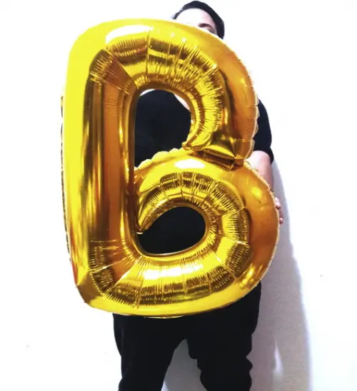 Balão GIGANTE Metalizado Dourado Letra B PROMOÇÃO