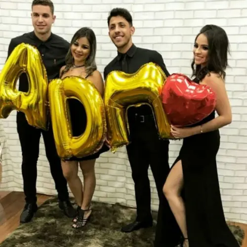 Balão GIGANTE Metalizado Dourado Letras Números