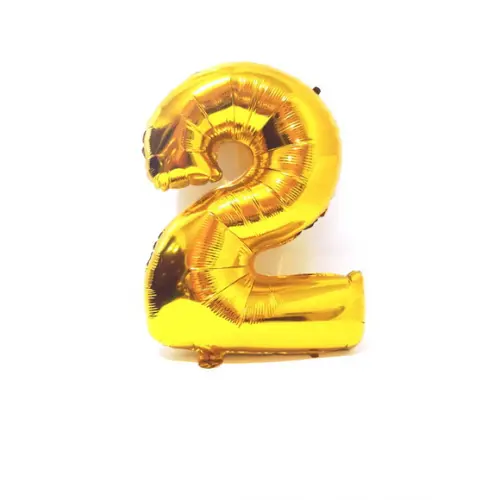Balão GIGANTE Metalizado Dourado Número 2 PROMOÇÃO