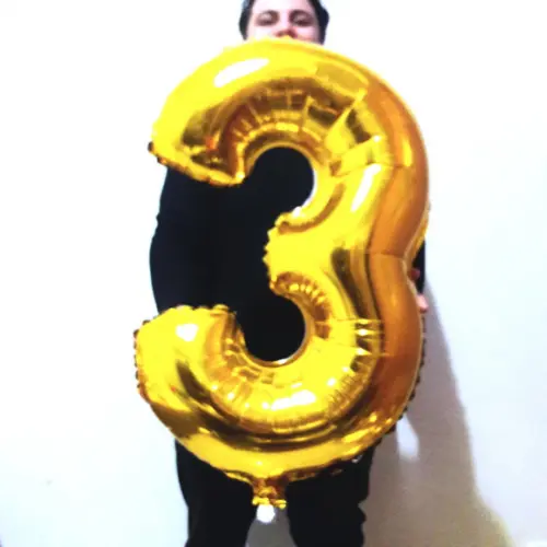 Balão GIGANTE Metalizado Dourado Número 3 PROMOÇÃO