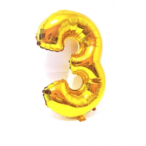 Balão GIGANTE Metalizado Dourado Número 3 PROMOÇÃO