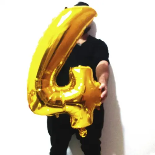 Balão GIGANTE Metalizado Dourado Número 4 PROMOÇÃO