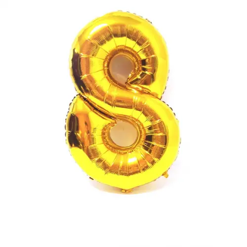 Balão GIGANTE Metalizado Dourado Número 8 PROMOÇÃO
