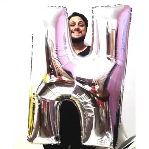 Balão GIGANTE Metalizado Prata Letra H Pronta Entrega