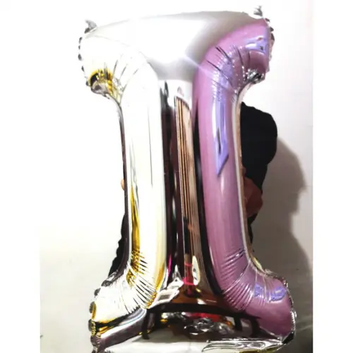 Balão GIGANTE Metalizado Prata Letra I Pronta Entrega