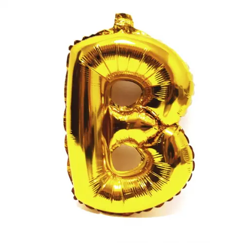 Balão Metalizado Letra B Dourado Pronta Entrega 45cm
