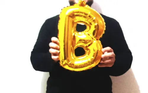 Balão Metalizado Letra B Dourado Pronta Entrega 45cm