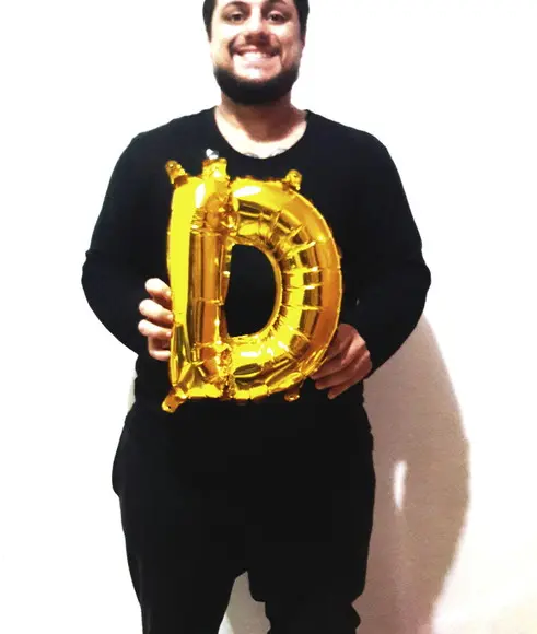 Balão Metalizado Letra D Dourado Pronta Entrega 45cm
