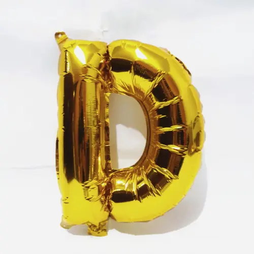 Balão Metalizado Letra D Dourado Pronta Entrega 45cm
