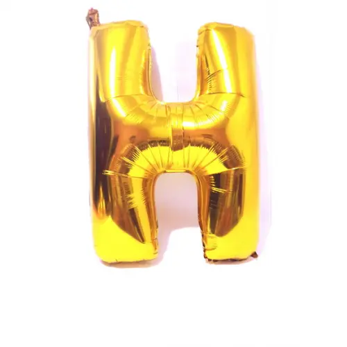 Balão Metalizado Letra H Dourado Pronta Entrega 45cm
