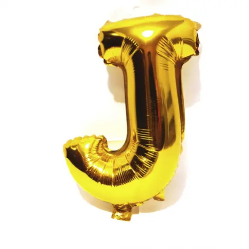 Balão Metalizado Letra J Dourado Pronta Entrega 45cm