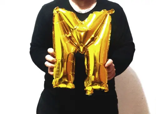 Balão Metalizado Letra M Dourado Pronta Entrega 45cm