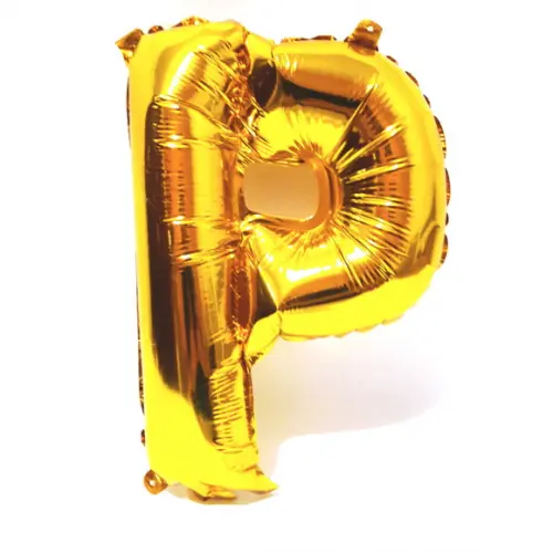 Balão Metalizado Letra P Dourado Pronta Entrega 45cm