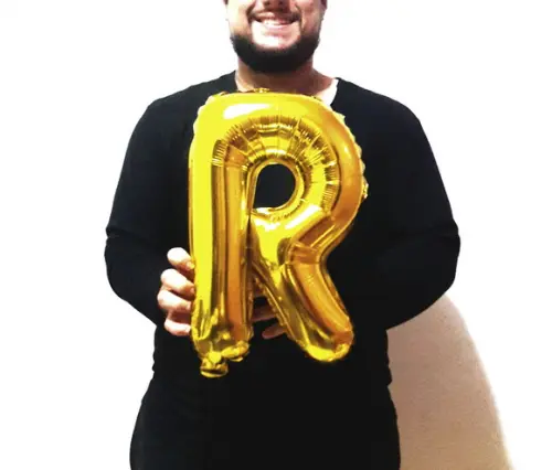 Balão Metalizado Letra R Dourado Pronta Entrega 45cm