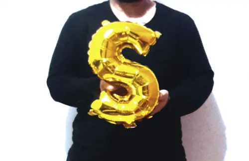 Balão Metalizado Letra S Dourado Pronta Entrega 45cm