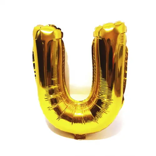 Balão Metalizado Letra U Dourado Pronta Entrega 45cm