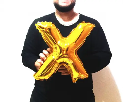 Balão Metalizado Letra X Dourado Pronta Entrega 45cm