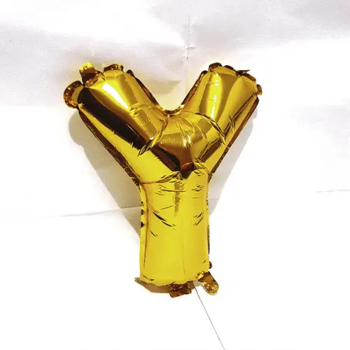 Balão Metalizado Letra Y Dourado Pronta Entrega 45cm