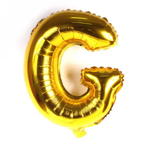 Balão Metalizado Letras/Números Dourado Pronta Entrega 45cm
