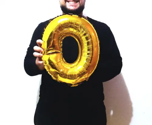 Balão Metalizado Número 0 Dourado Pronta Entrega 45cm