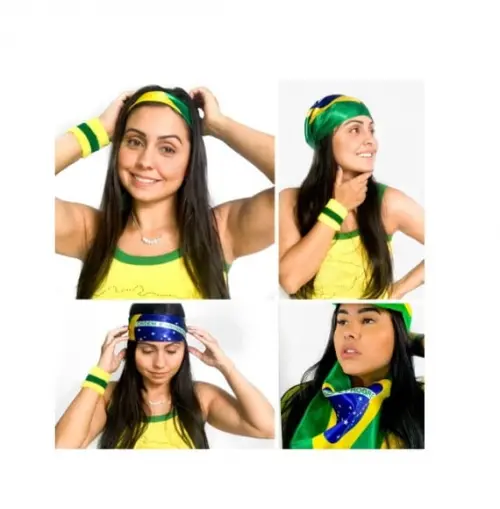 Bandana Lenço Do Brasil Bandeira Copa Seleção
