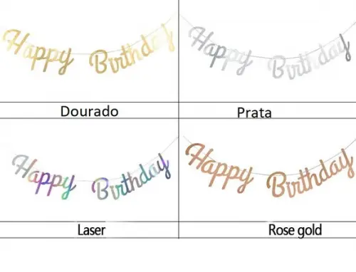 Bandeira Faixa Feliz Aniversário Parabéns Festas Decoração