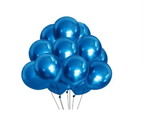 Bexiga Metalizada Cromada Nº 10 Azul 25 Unidades