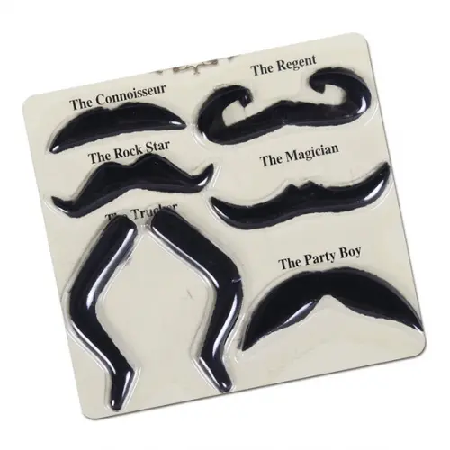 BIGODE MUSTACHE SORTIDOS C/6 UNIDADES