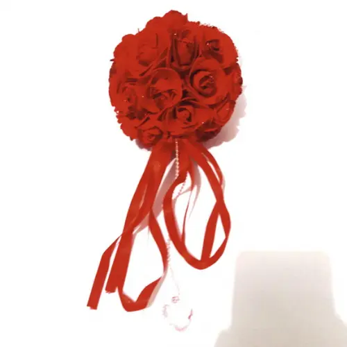Buquê de Noiva Dama de Honra Daminha Flor Eva Vermelho